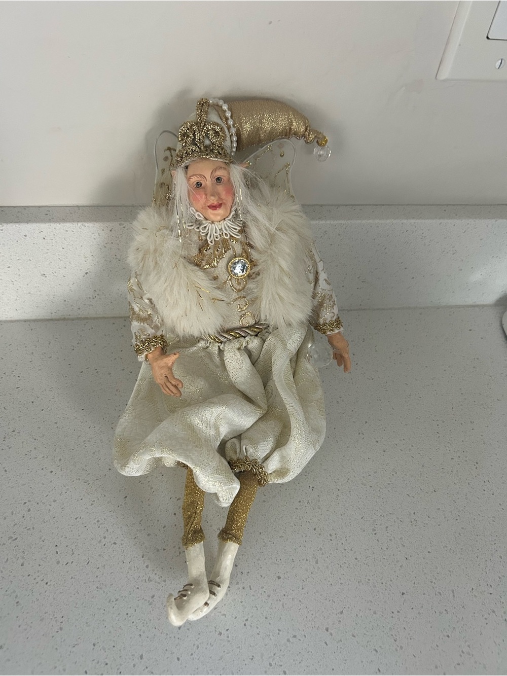 Vintage Mark Roberts Style Fairy Elf Doll Shelf Sitter Wings Christmas